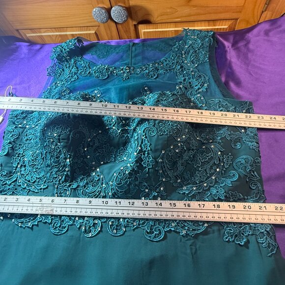 NEW πWedding Dress Teal Embroidered Beaded Mother Bride/ Groom - Evening Dress - Picture 11 of 16